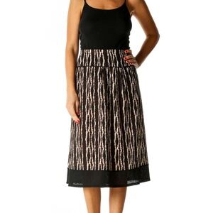 Alfani Brown Printed Brunch A-Line Skirt